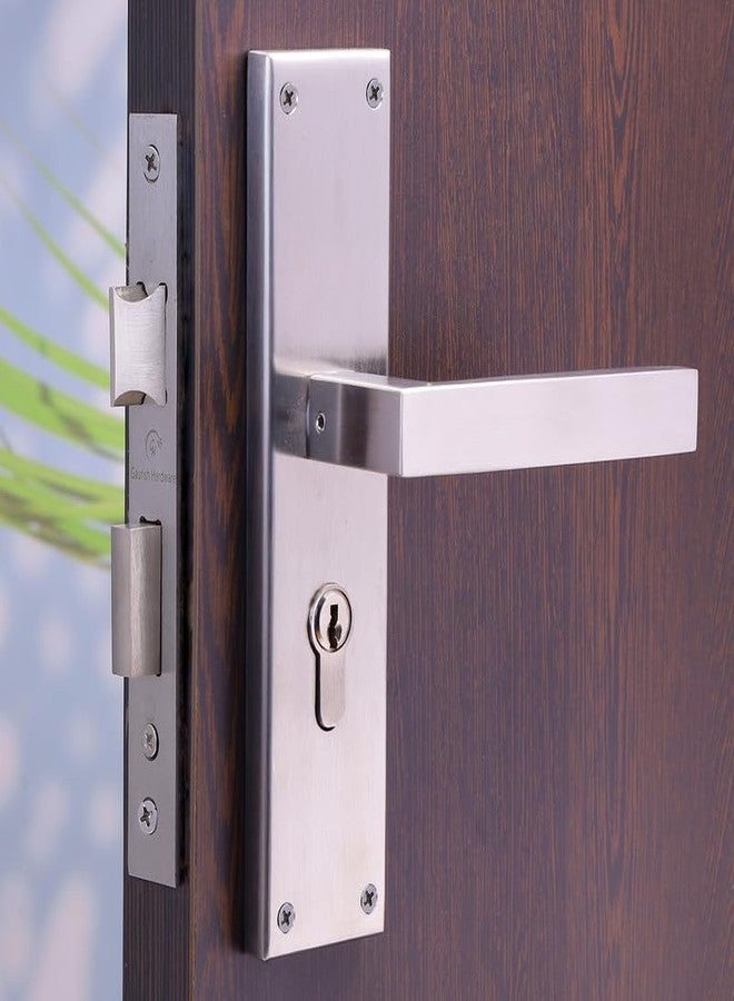 Gaurish Hardware Cylindrical Lock Set for Wooden Doors | Stainless Steel Finish | Suitable for Bedroom, Drawing, Living Room | Fits Left & Right, Inside & Outside Opening | Residential Door Handle - Image 1